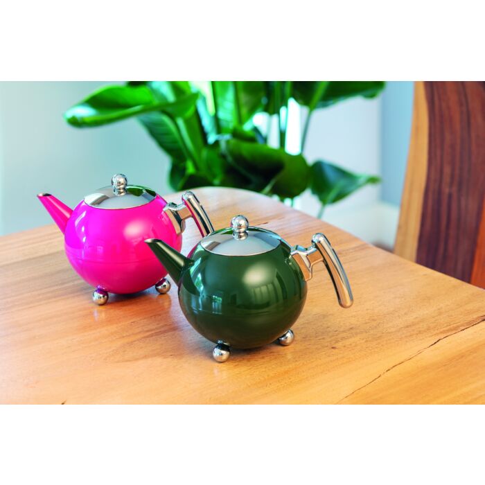 Vertrappen Rode datum microfoon Teapot Duet Bella Ronde 1.2L Dark Magenta